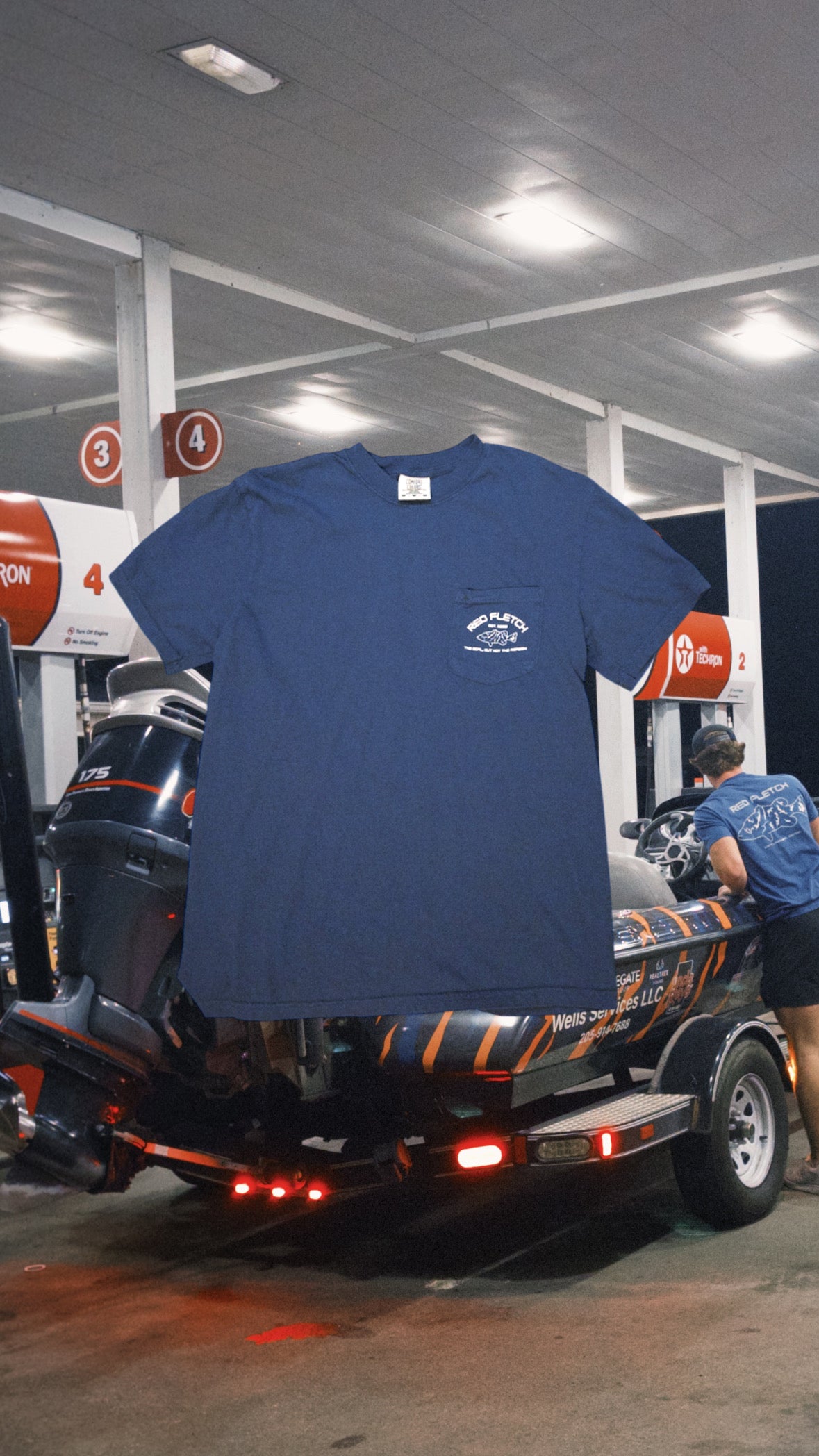 AL State Lakes Pocket Tee - Deep Blue