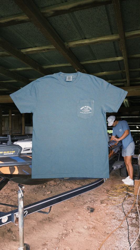 AL State Lakes Pocket Tee - Sky Blue