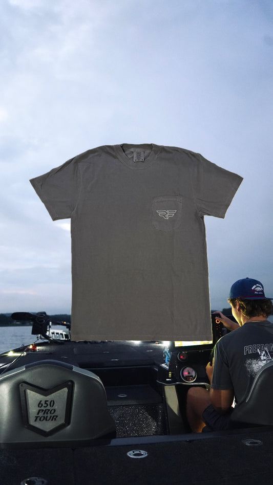 Freedom Flies Pocket Tee - Charcoal