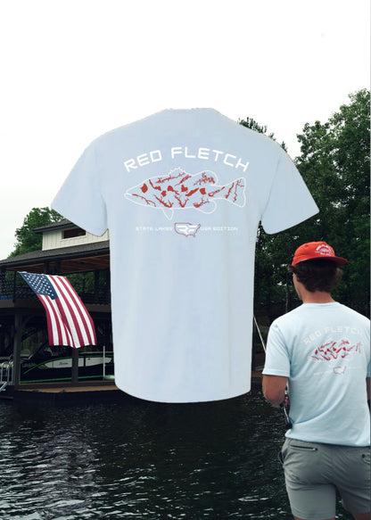 State Lakes Pocket T-shirt - USA - Baby Blue
