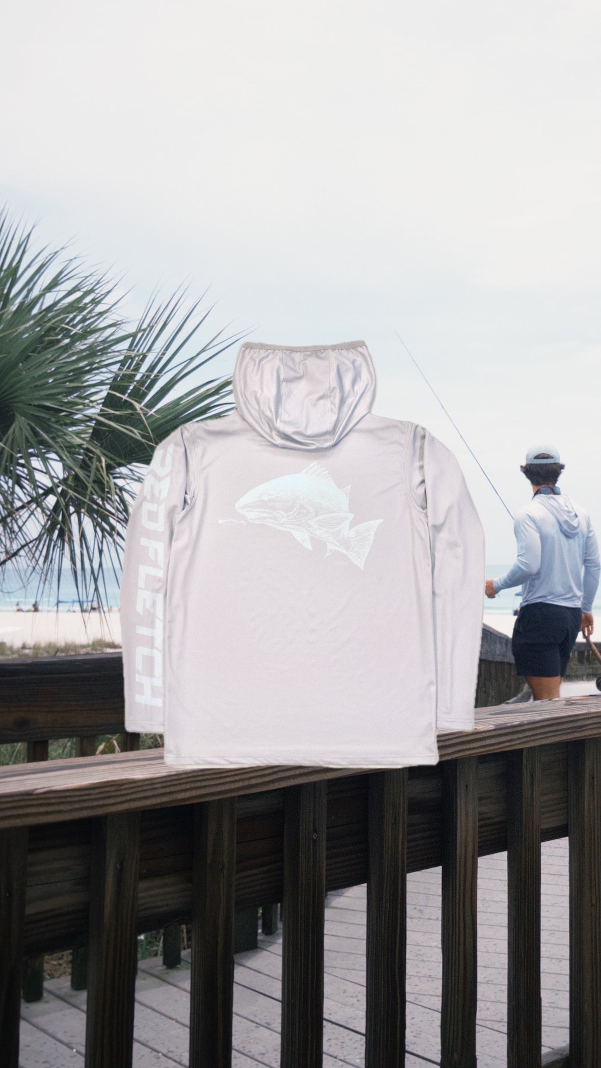 SBT Performance Hoodie - Redfish - Silver/Teal