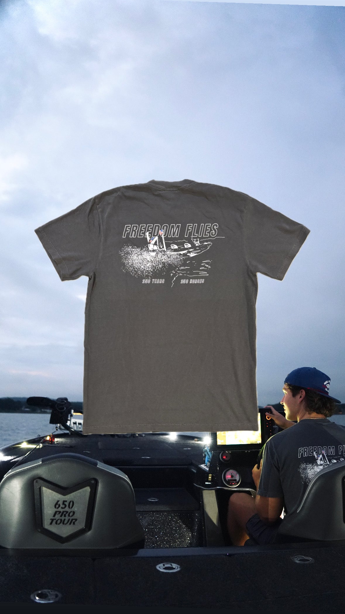 Freedom Flies Pocket Tee - Charcoal